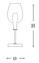 Dimensiones de la Lámpara de Mesa Rosè Incanto Italamp